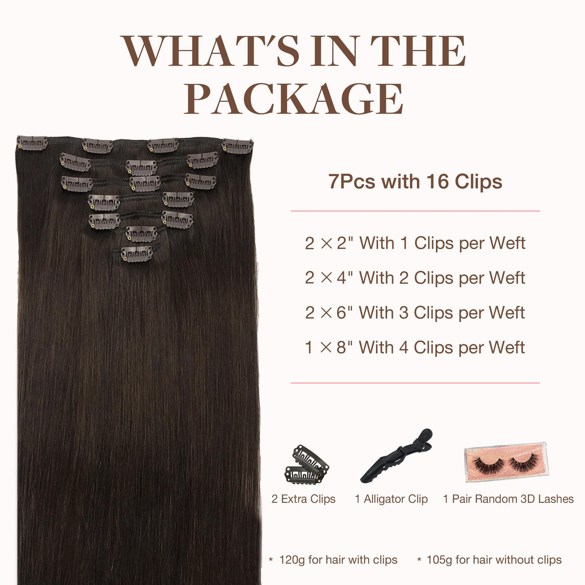 GOO GOO Clip in Hair Extensions 12inch 85g back view