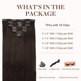 GOO GOO Clip in Hair Extensions 12inch 85g back view
