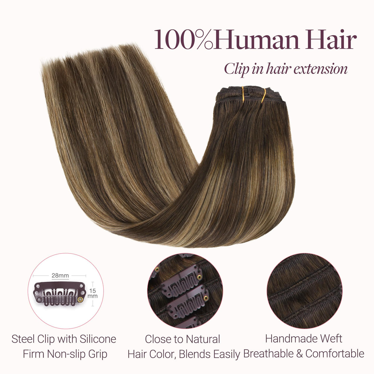 GOO GOO Clip in Hair Extensions 12inch 85g displayed in packaging