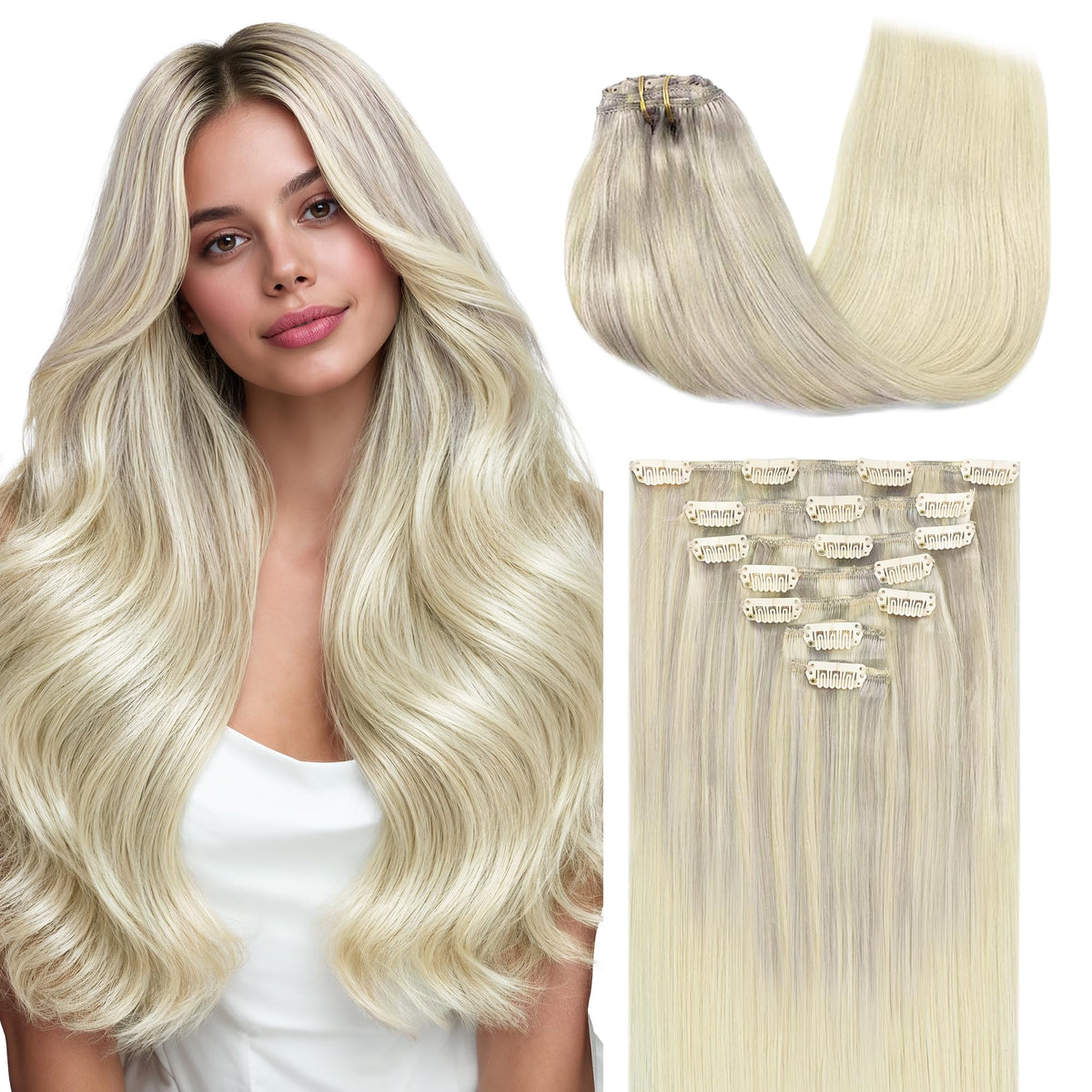 GOO GOO Clip in Hair Extensions 12inch front view