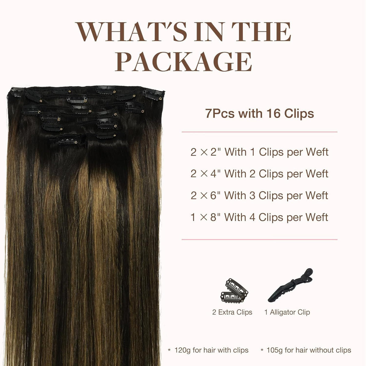 GOO GOO Clip in Hair Extensions 12inch packaged view