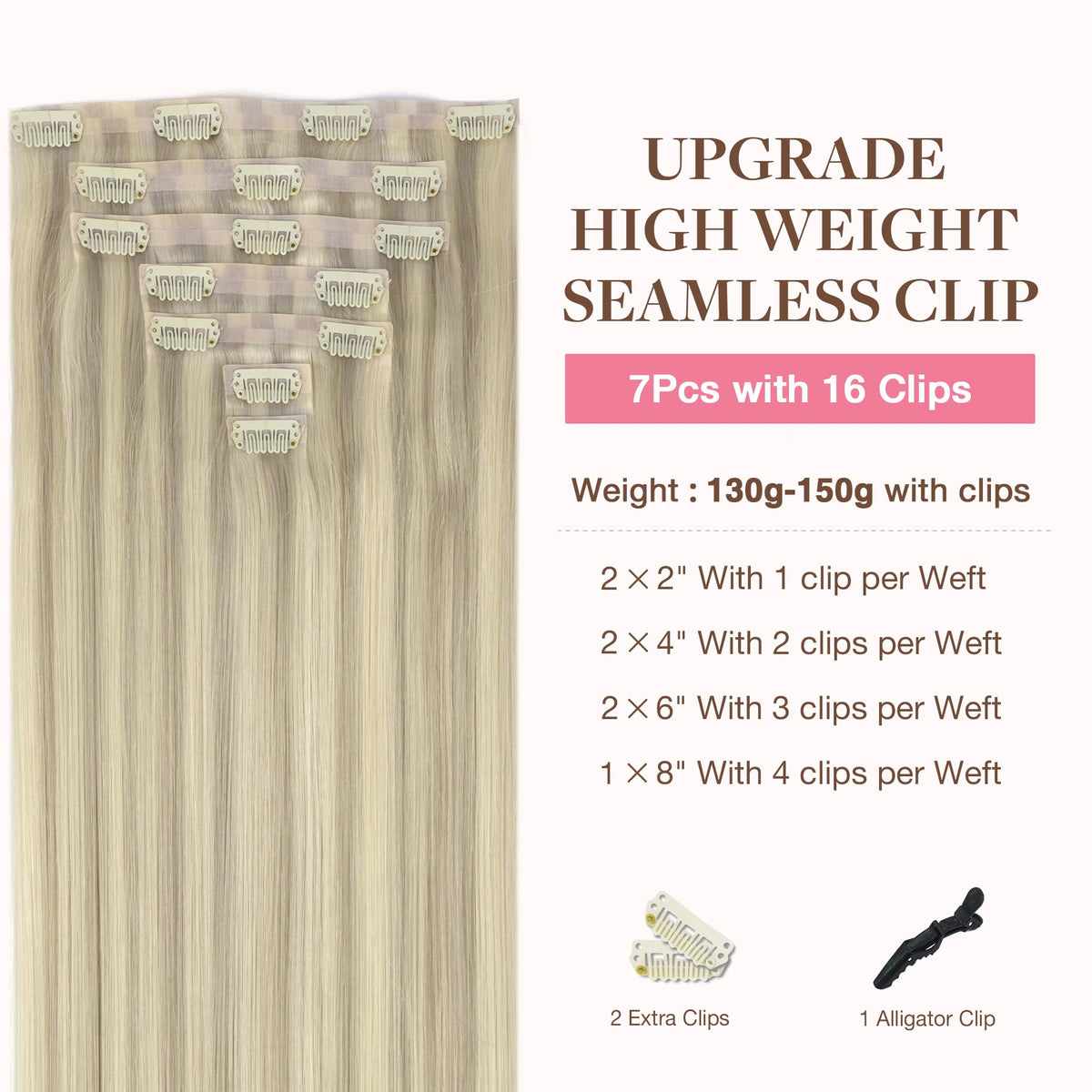 GOO GOO Clip in Hair Extensions 130g packaging