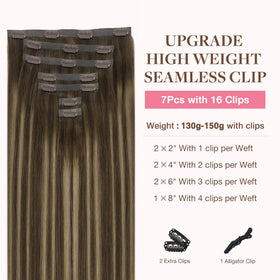 GOO GOO Clip in Hair Extensions 130g with clips