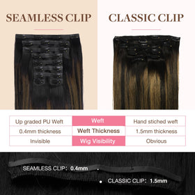 GOO GOO Clip in Hair Extensions 14 inch 130g balayage colour