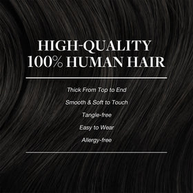 GOO GOO Clip in Hair Extensions 14 inch natural black side view