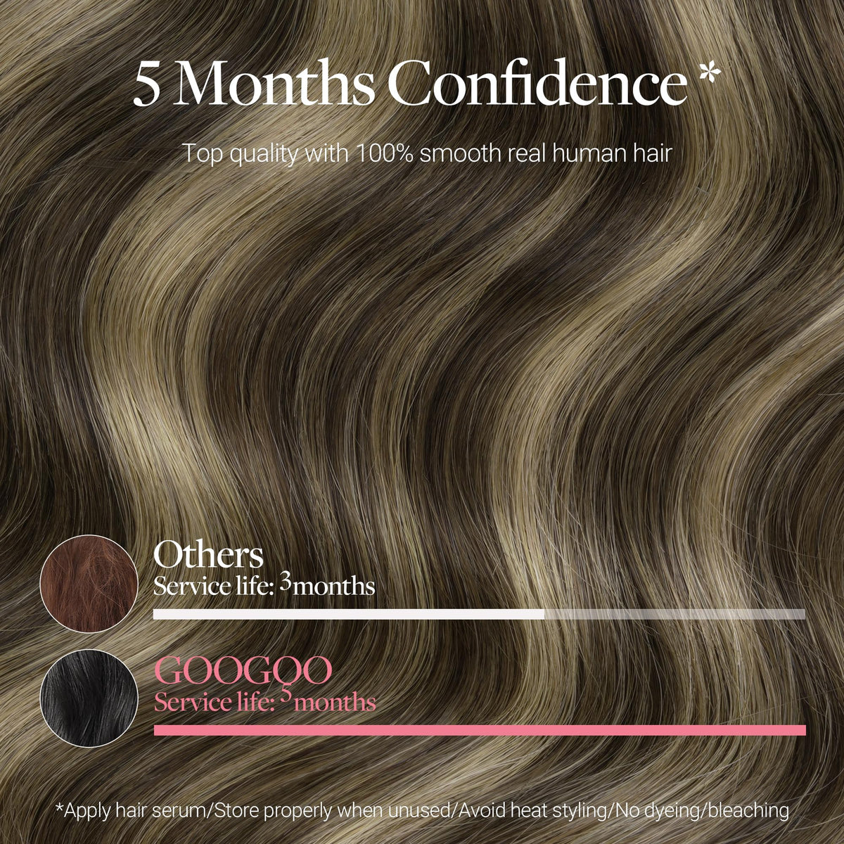 GOO GOO Clip in Hair Extensions 14inch 120g close-up of clips