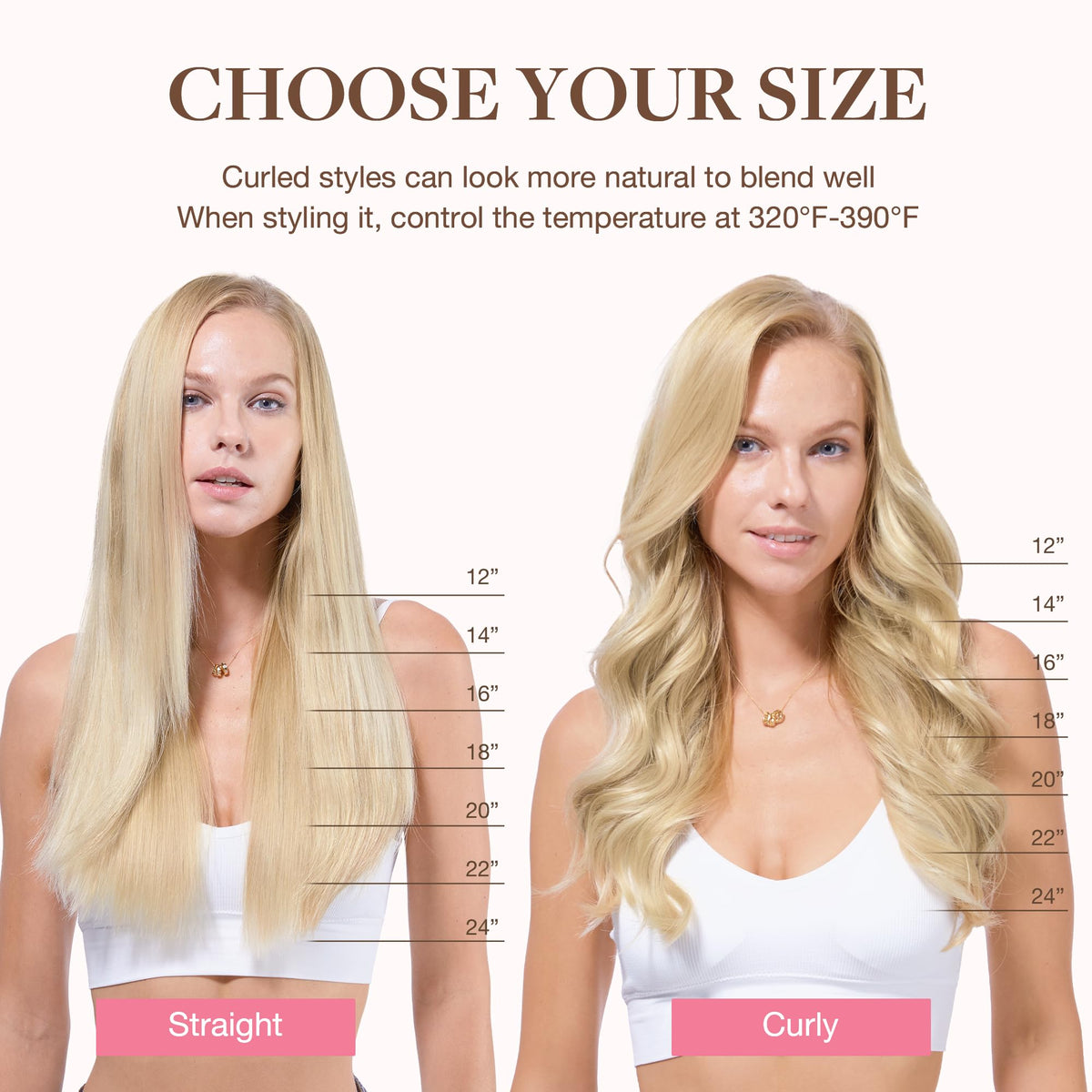 GOO GOO Clip in Hair Extensions 14inch 120g side view