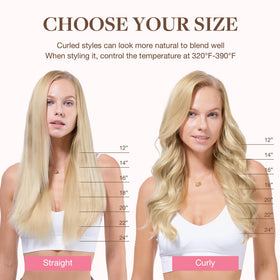 GOO GOO Clip in Hair Extensions 14inch 120g side view