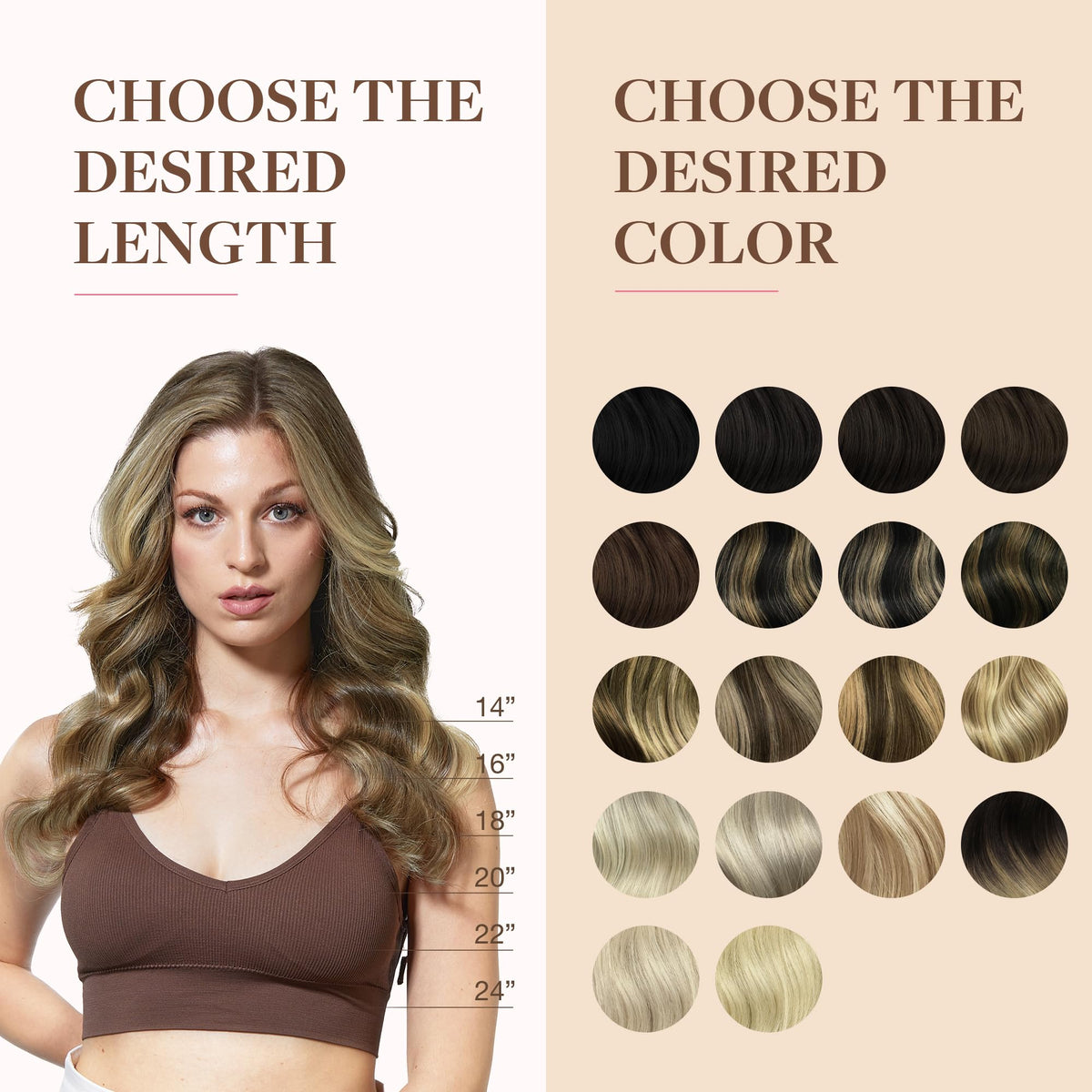 GOO GOO Clip in Hair Extensions 14inch 130g back view