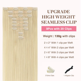 GOO GOO Clip in Hair Extensions 14inch 130g Platinum Blonde packaging