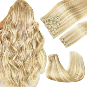 GOO GOO Clip in Hair Extensions 14inch 150g front view