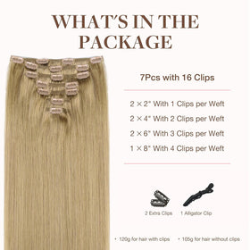 GOO GOO Clip in Hair Extensions 14inch bronde packaging
