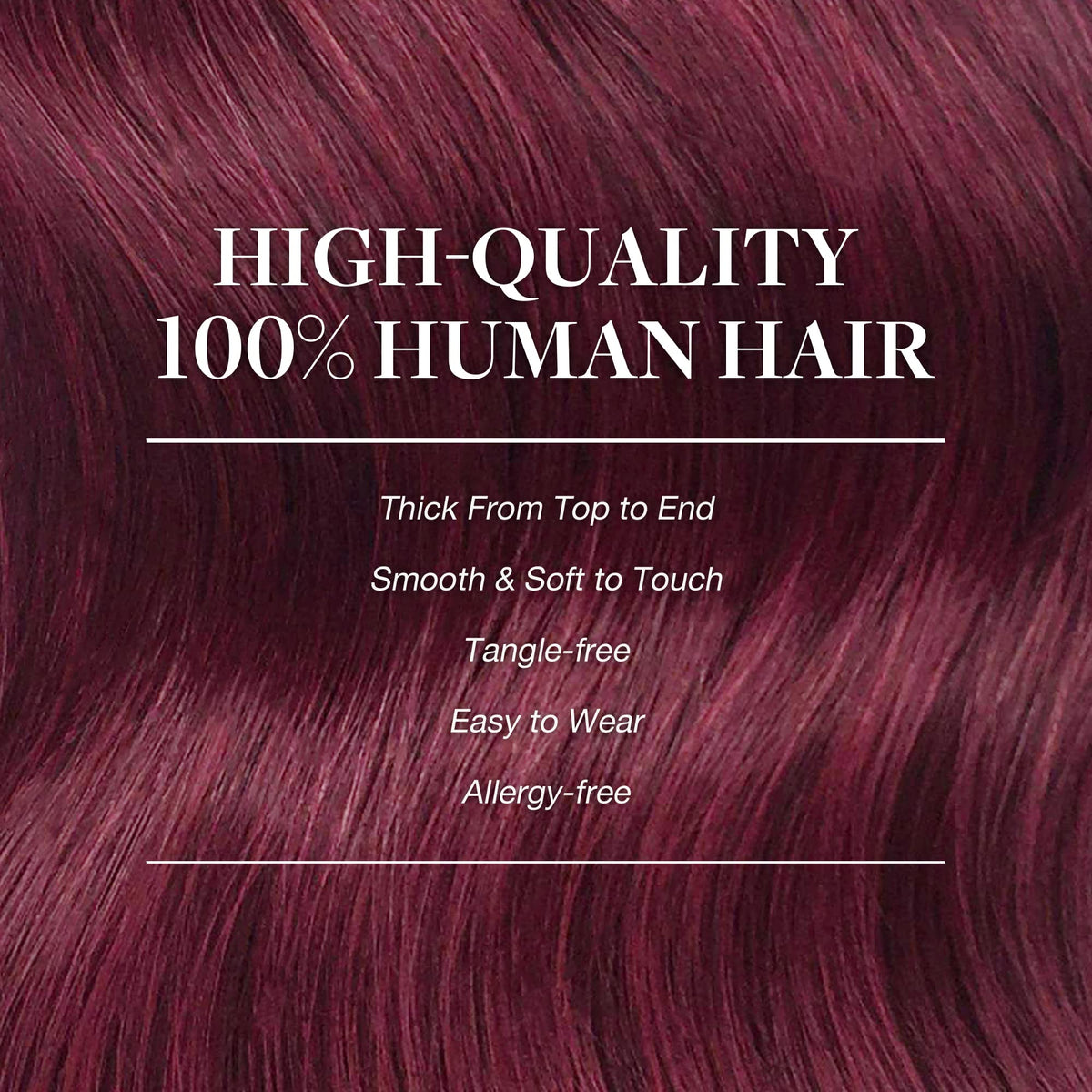GOO GOO Clip in Hair Extensions 14inch Burgundy on model
