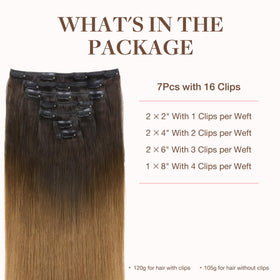 GOO GOO Clip in Hair Extensions 14inch Chocolate Dip side view
