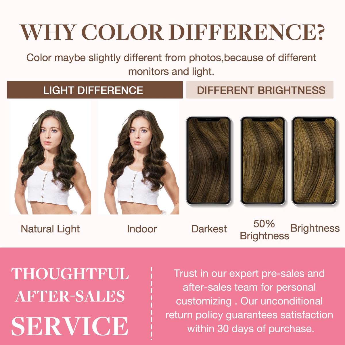 GOO GOO Clip in Hair Extensions 14inch in different lighting