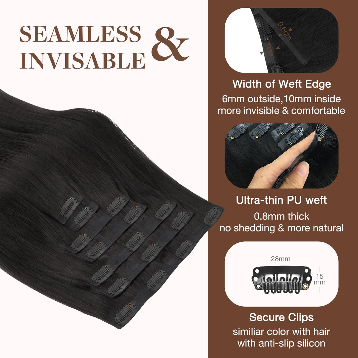 GOO GOO Clip in Hair Extensions 14inch in packaging