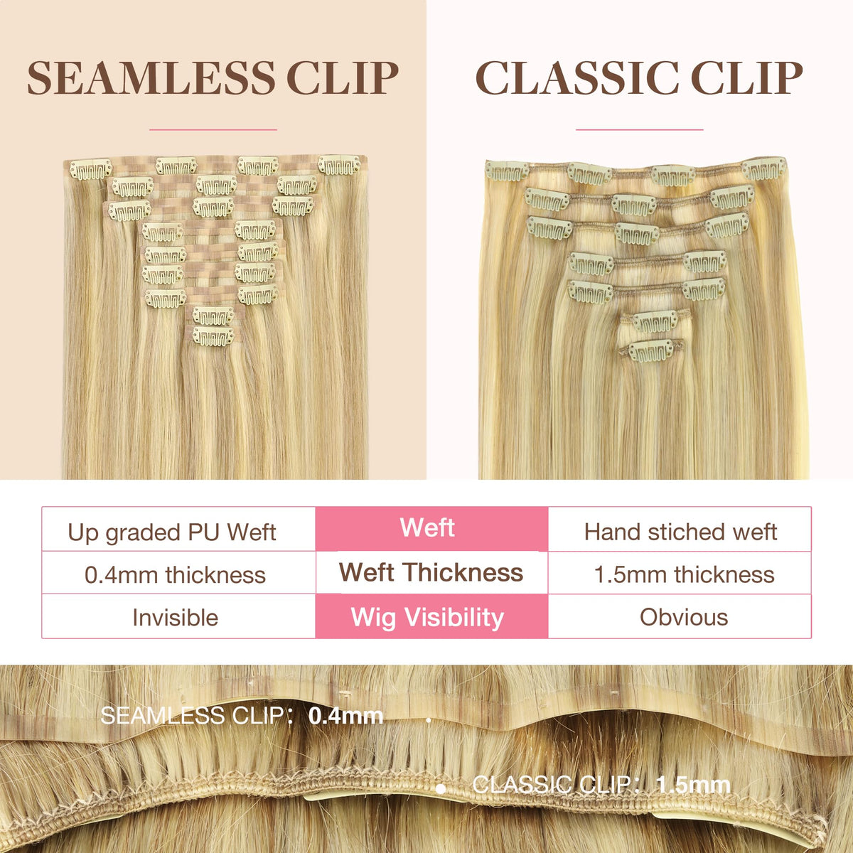 GOO GOO Clip in Hair Extensions 14inch lifestyle scene with model