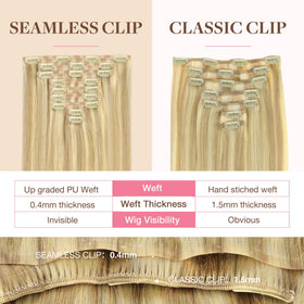 GOO GOO Clip in Hair Extensions 14inch lifestyle scene with model