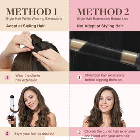 GOO GOO Clip in Hair Extensions 14inch Light Ash Brown side view