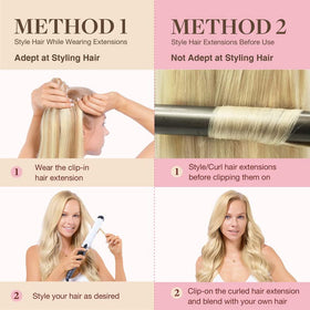 GOO GOO Clip in Hair Extensions 14inch light blonde texture