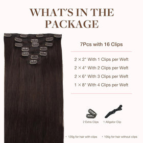 GOO GOO Clip in Hair Extensions 14inch Light Brown packaging