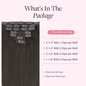 GOO GOO Clip in Hair Extensions 14inch Mocha Brown side view