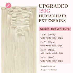 GOO GOO Clip in Hair Extensions 14inch Platinum Blonde packaging