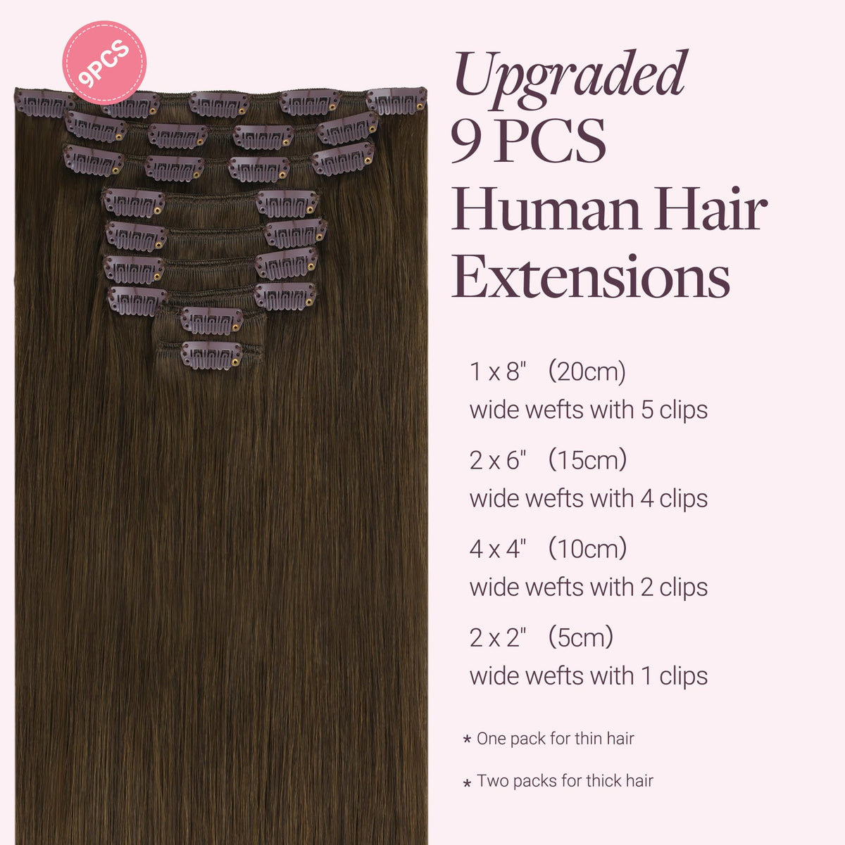 GOO GOO Clip in Hair Extensions 150g packaging