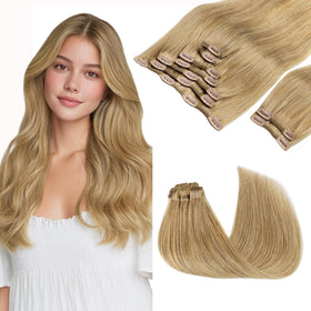 GOO GOO Clip in Hair Extensions 16inch 150g front view