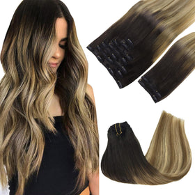 GOO GOO Clip in Hair Extensions 16inch 150g front view