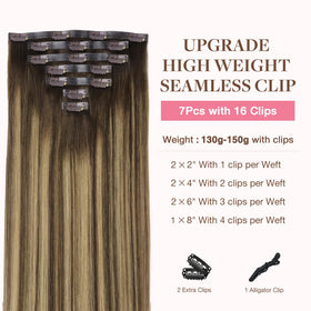 GOO GOO Clip in Hair Extensions 16inch back view