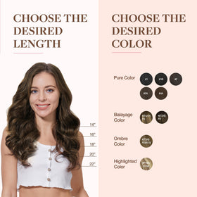 GOO GOO Clip in Hair Extensions 16inch Chocolate Brown with styling tools