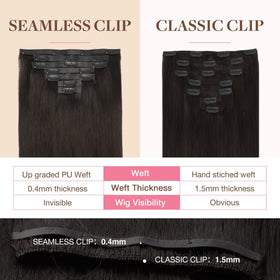 GOO GOO Clip in Hair Extensions 16inch Dark Brown packaging