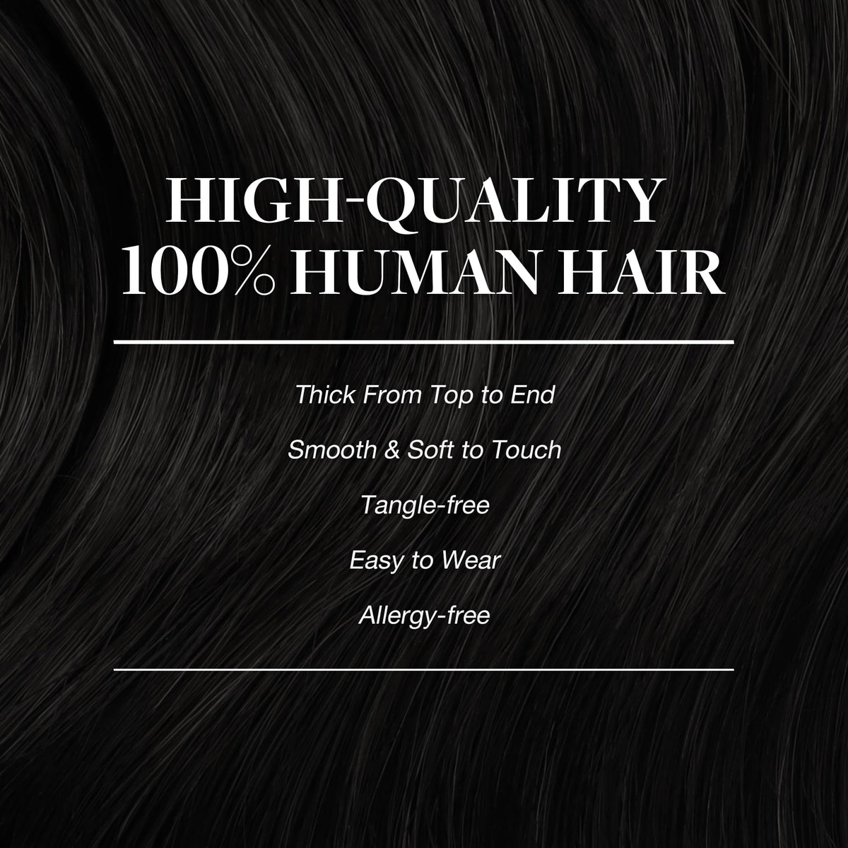 GOO GOO Clip in Hair Extensions 16inch Jet Black back view