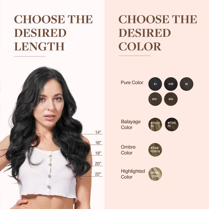 GOO GOO Clip in Hair Extensions 16inch Jet Black in various shades
