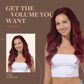 GOO GOO Clip in Hair Extensions 18 inch Burgundy back view