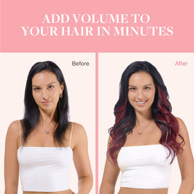 GOO GOO Clip in Hair Extensions 18 inch Burgundy texture display