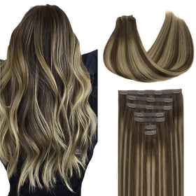 GOO GOO Clip in Hair Extensions 18inch 110g front view