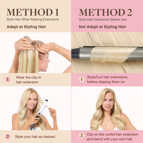 GOO GOO Clip in Hair Extensions 18inch 110g on model