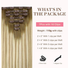 GOO GOO Clip in Hair Extensions 18inch Bahamian Balayage back view