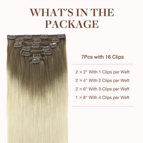 GOO GOO Clip in Hair Extensions 18inch close-up of clips