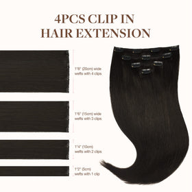GOO GOO Clip in Hair Extensions 18inch Dark Brown packaging