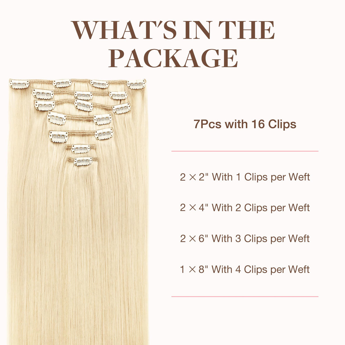 GOO GOO Clip in Hair Extensions 18inch packaging with details