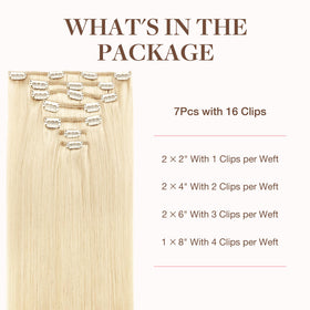 GOO GOO Clip in Hair Extensions 18inch packaging with details