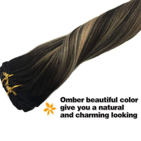 GOO GOO Clip in Hair Extensions 20 inch in different lighting