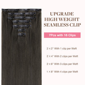 GOO GOO Clip in Hair Extensions 20 inch Mocha Brown packaging