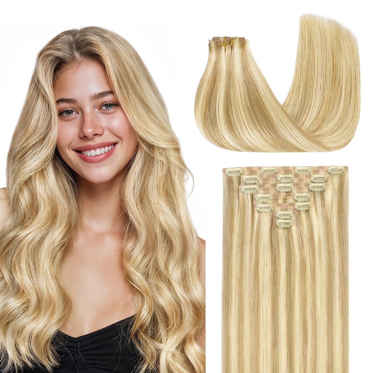 GOO GOO Clip in Hair Extensions 208g front view