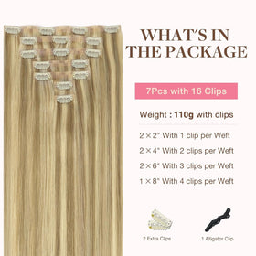 GOO GOO Clip in Hair Extensions 208g packaging