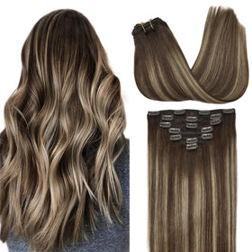 GOO GOO Clip in Hair Extensions 20inch 120g front view