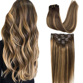 GOO GOO Clip in Hair Extensions 20inch 120g front view